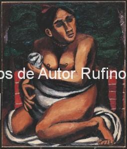 Derechos-de-Autor-Rufino-Tamayo-Oleo-1930-Desnudo en rojo