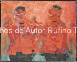 Derechos-de-Autor-Rufino-Tamayo-Oleo-1953-Discusión acalorada