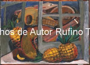 Derechos-de-Autor-Rufino-Tamayo-Oleo-1930-Mandolina y piñas