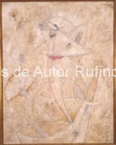 Derechos-de-Autor-Rufino-Tamayo-Oleo-1955-Personaje con abanico
