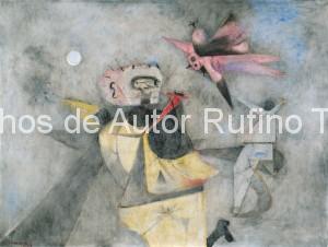 Derechos-de-Autor-Rufino-Tamayo-Oleo-1948-Pájaro agresivo