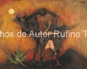 Derechos-de-Autor-Rufino-Tamayo-Oleo-1951-Vaca espantándose las moscas