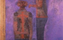 Dos figuras sobre fondo morado, 1978