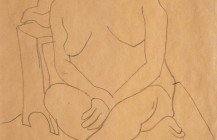 Desnudo sentado sobre una cama, 1929