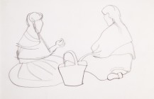 Dos mujeres sentadas, 1950