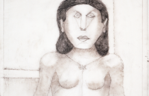 Boceto para la serigrafía “Mujer enojada”, 1989